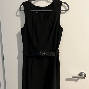 AGB Womens Sleeveless Dress Solid Black Stretch Knee Length Size 10